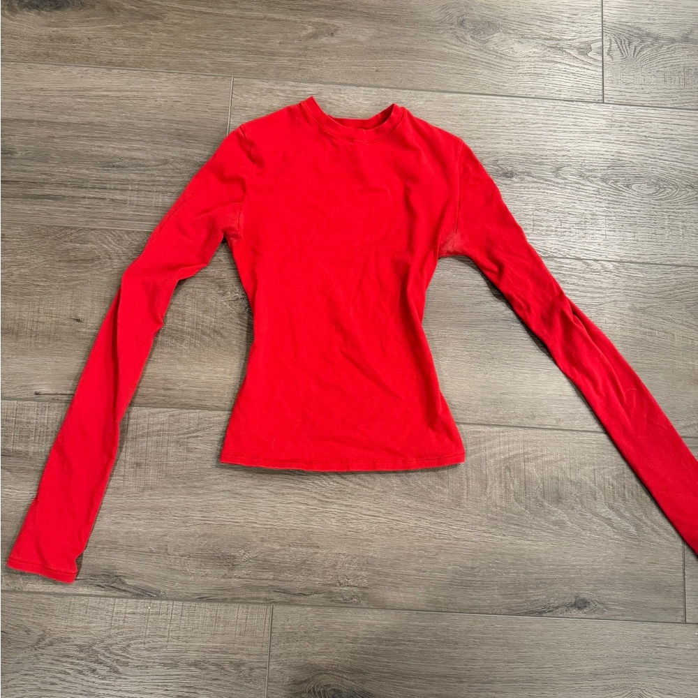 SKIMS Red Long Sleeve Top XS